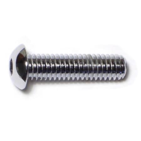 Midwest Fastener 5/16"-18 Socket Head Cap Screw, Button, Chrome Plated Steel, 1-1/4 in Length, 5 PK 75226